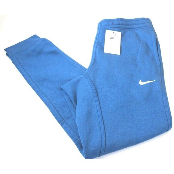 Nike Club Men's Tapered Leg Fleece Lined Jogger pants Marina Blue Sizes NWT - Picture 2 of 5